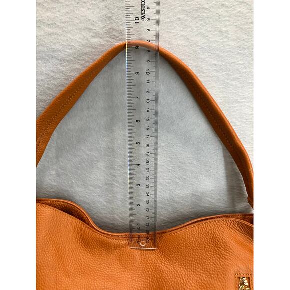 Tote Le Monde Cognac Pebble Leather Shoulder Bag - Picture 6 of 11